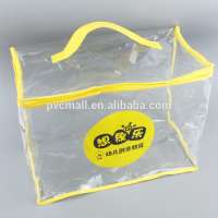 clear vinyl pvc children toys zipper packaging bag with trim edge and handle