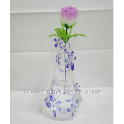 Foldable Clear Decorative Vase (trilaminated plastic layers-PET/PA/LDPE)