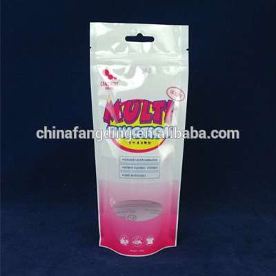 Plastic Stand up pouch with zipper for detergent liquid