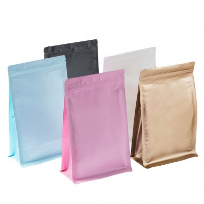 12 oz all size  Resealable Plain Box Pouch dried food snacks packaging bag Flat Bottom Pull Tab Zipper Matte  aluminum foil bag